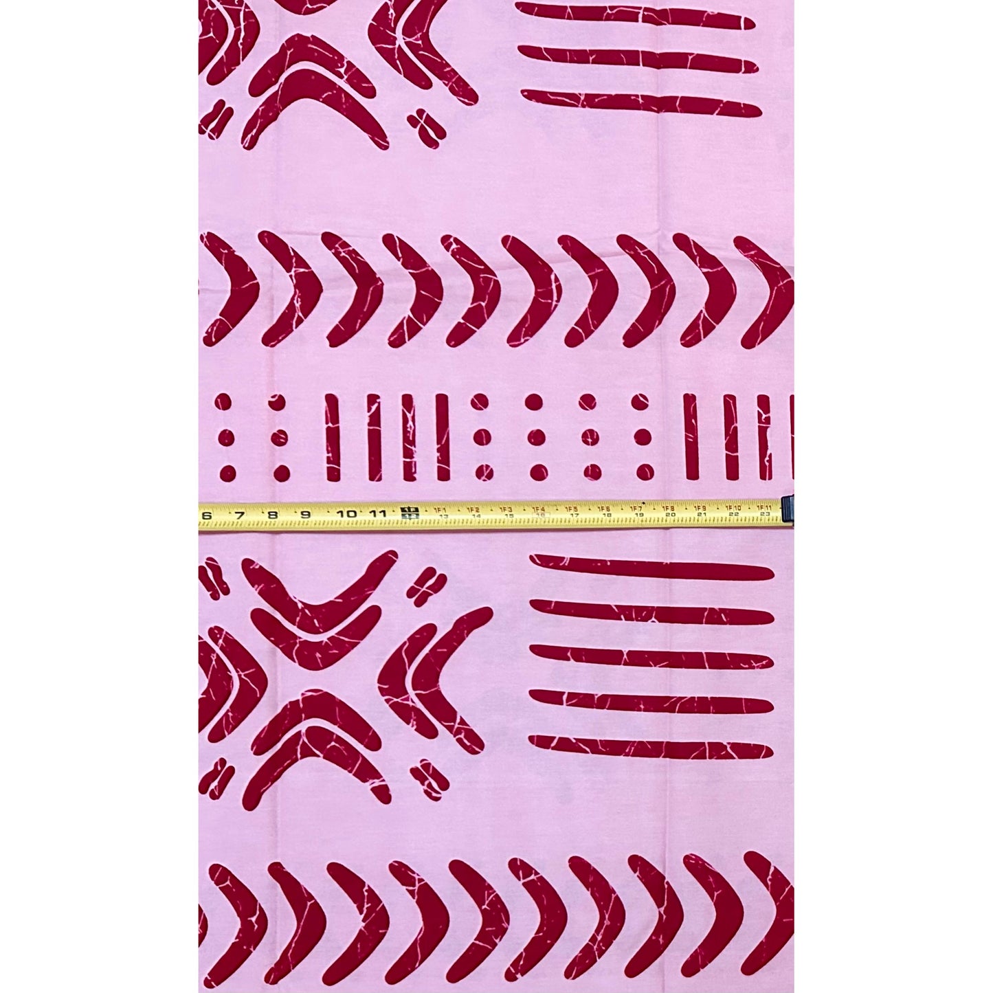 African Print Fabric/Ankara - Pink, Red "She Said Plenty" Design, YARD or WHOLESALE