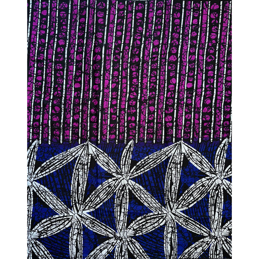 African Print Fabric/ Ankara - Purple, Blue 'Floral Conexão’ YARD or WHOLESALE