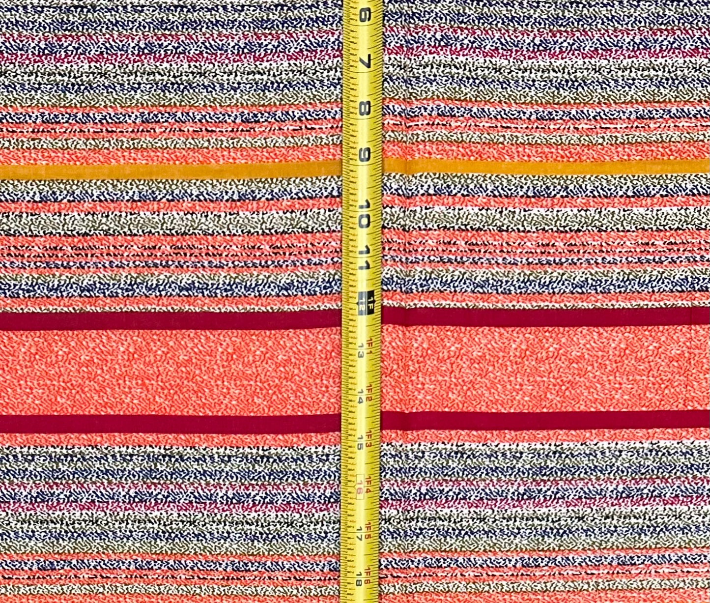 African Print Fabric/ Ankara - Orange, Red, Blue 'Color Between The Lines' Design, YARD or WHOLESALE