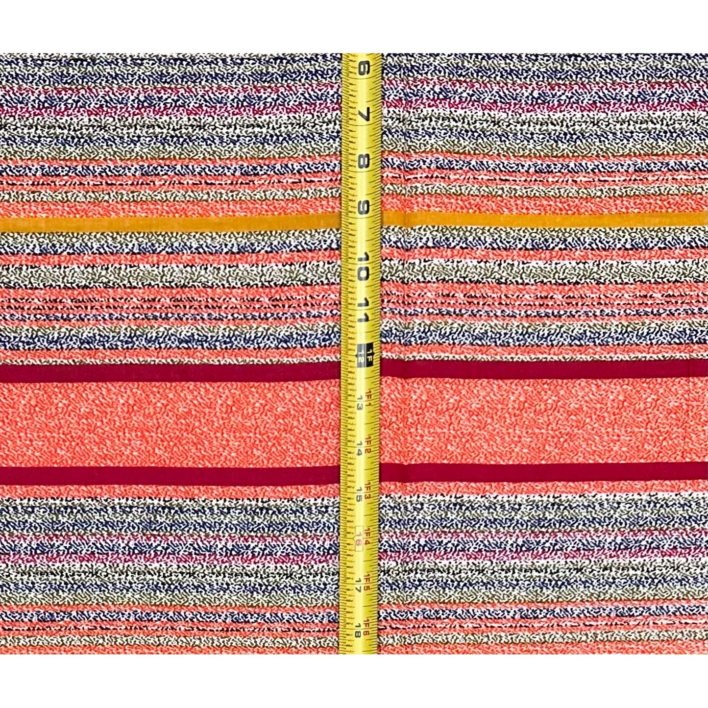African Print Fabric/ Ankara - Orange, Red, Blue 'Color Between The Lines' Design, YARD or WHOLESALE