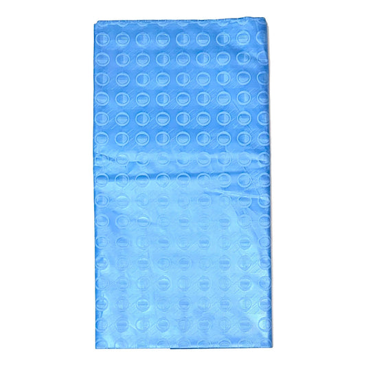 African Bazin (Brocade) Fabric - Light Blue, “With Gratitude”, Per Yard