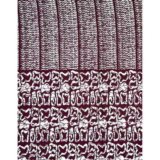 African Print Fabric/ Ankara - Brown, White "Soil & Soul", YARD or WHOLESALE