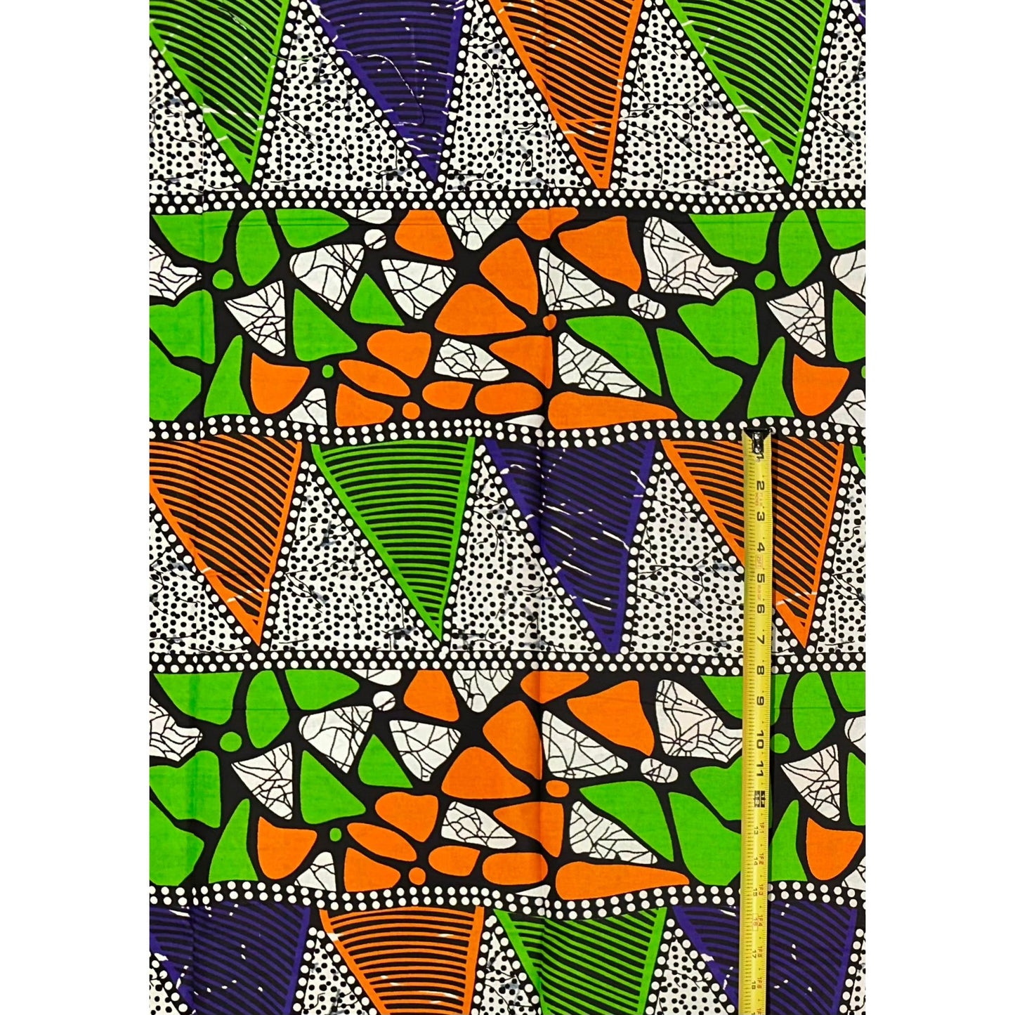 African Print Fabric/ Ankara - Orange, Purple, Green 'Aso Eyo’ YARD or WHOLE