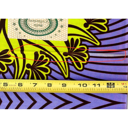African Print Fabric/ Ankara - Purple, Green “Opará Lotus', YARD or WHOLESALE **Slightly Flawed**