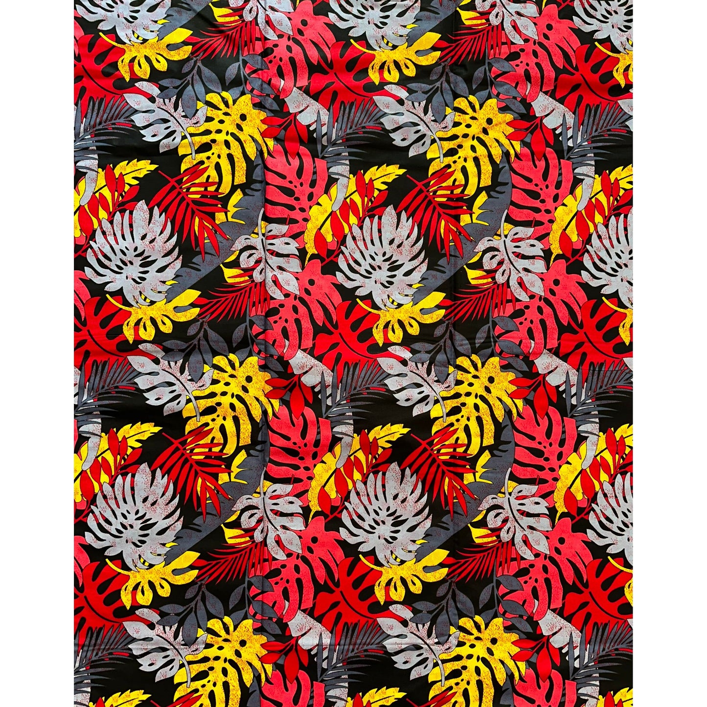 African Print Fabric/ Ankara - Pink, Yellow, Red, Gray, Black 'Pankshin Opulence' Design, YARD or WHOLESALE