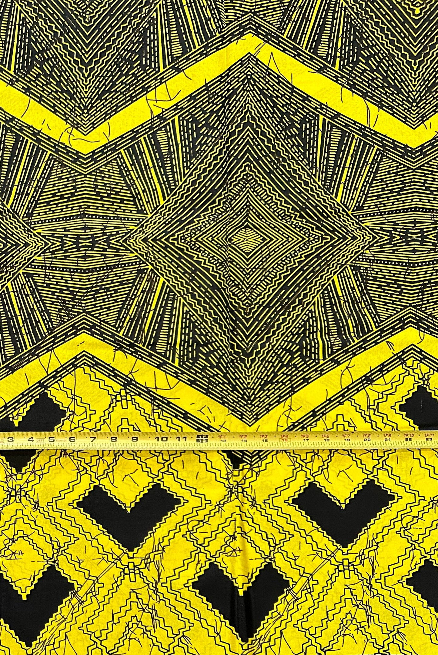 African Print Fabric/ Ankara - Yellow, Black 'High Noon' YARD or WHOLESALE