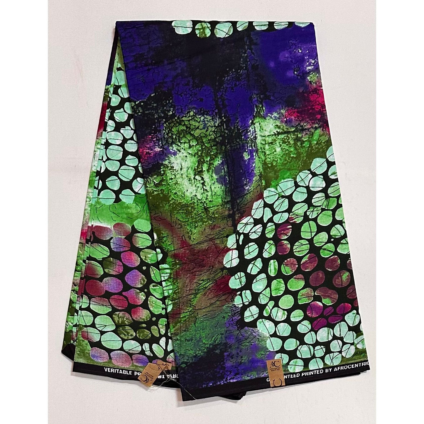 African Print Fabric/ Ankara - Green, Purple, Pink 'Dot, Dot Scatter' Design, Yard or Wholesale