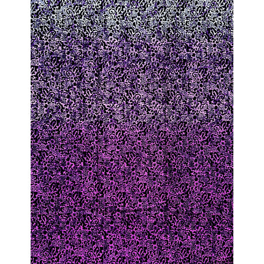 African Fabric/ Ankara - Shades of Purple, Black 'Sasha' Design, YARD or WHOLESALE