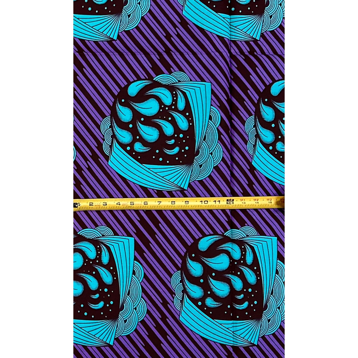 African Print Fabric/Ankara - Purple, Teal, Brown "Currently Nkiru" Design