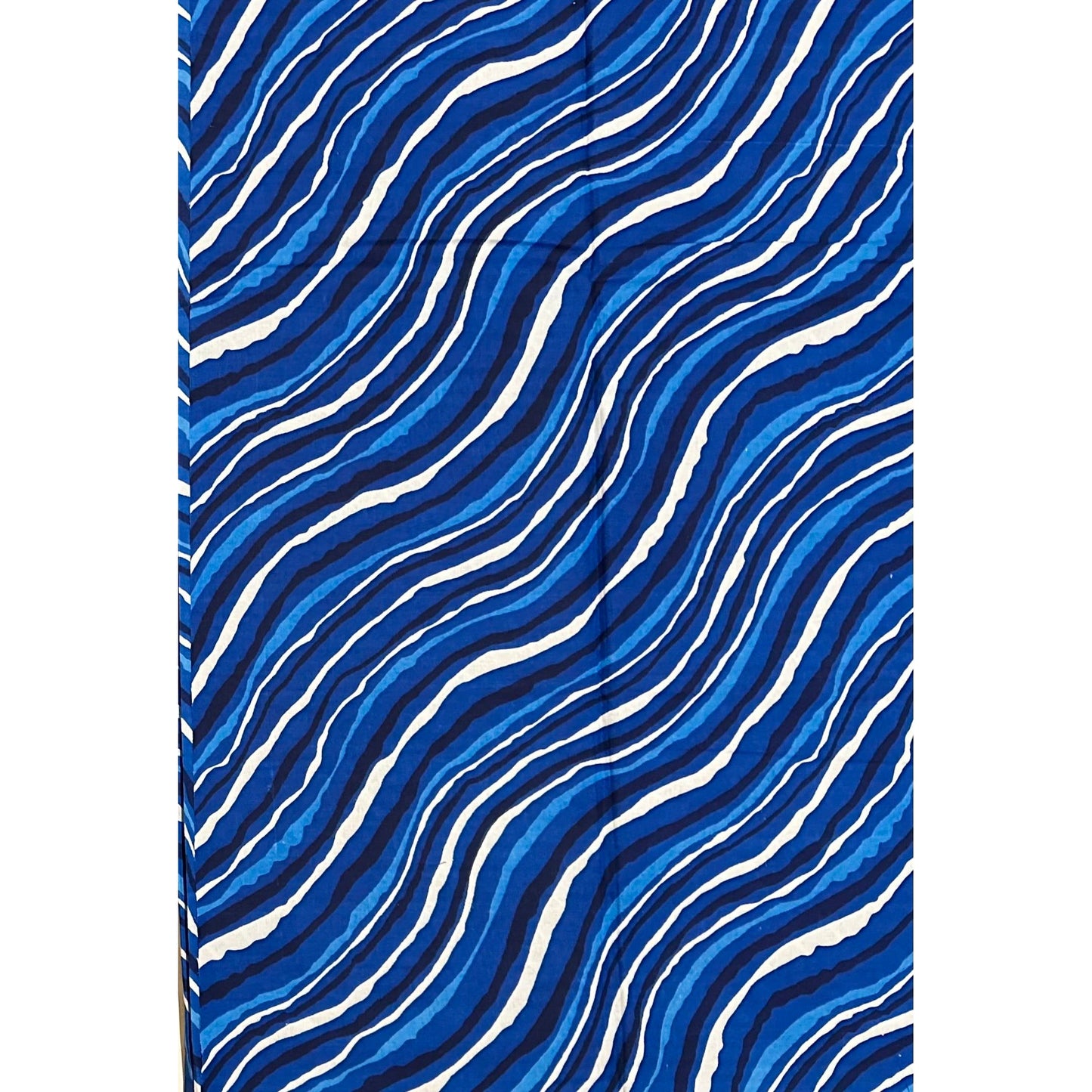 African Print Fabric/ Ankara - Blue, White 'Na Nature Do Am' Design, YARD or WHOLESALE