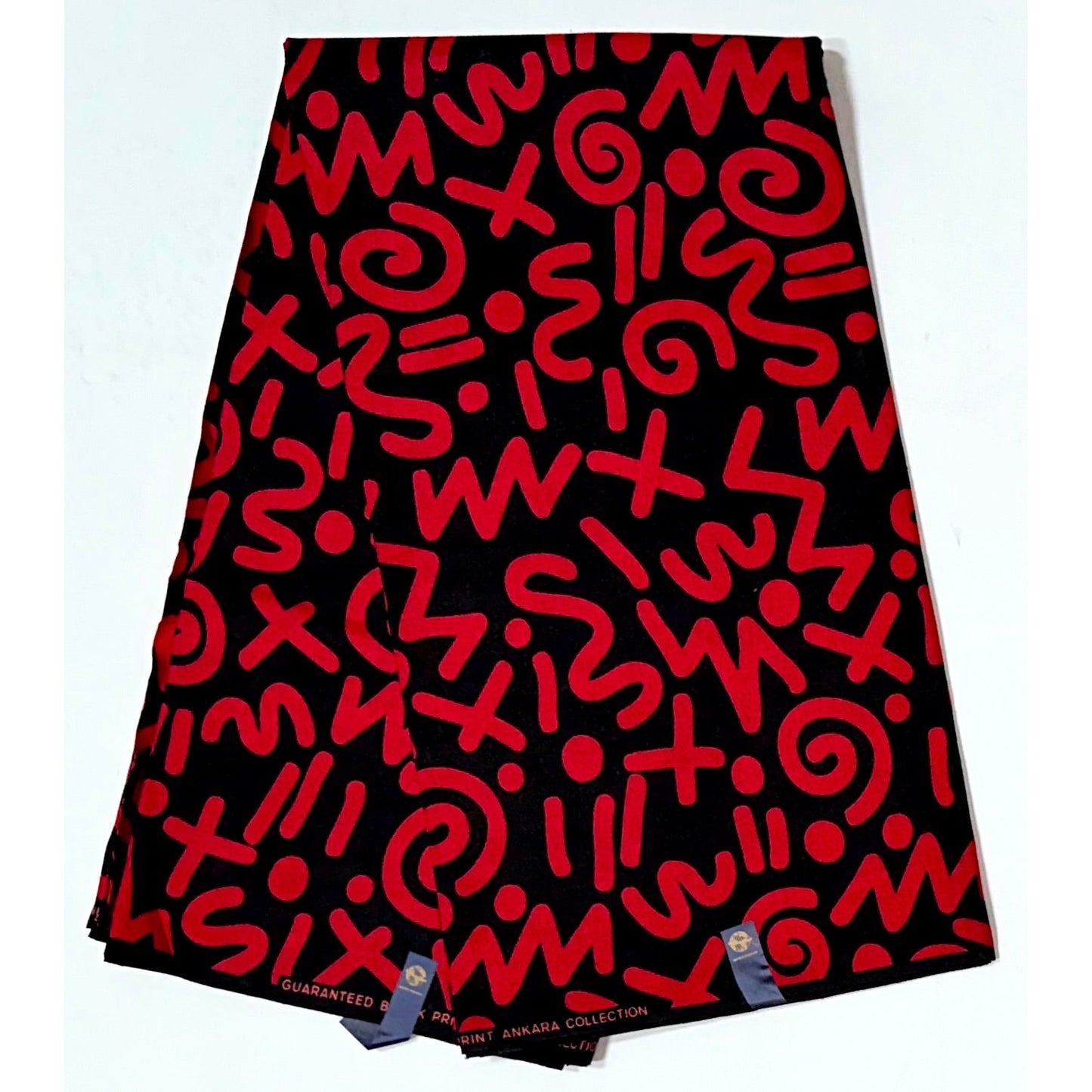 African Print Fabric/ Ankara - Red, Black 'Code Red', YARD or WHOLESALE