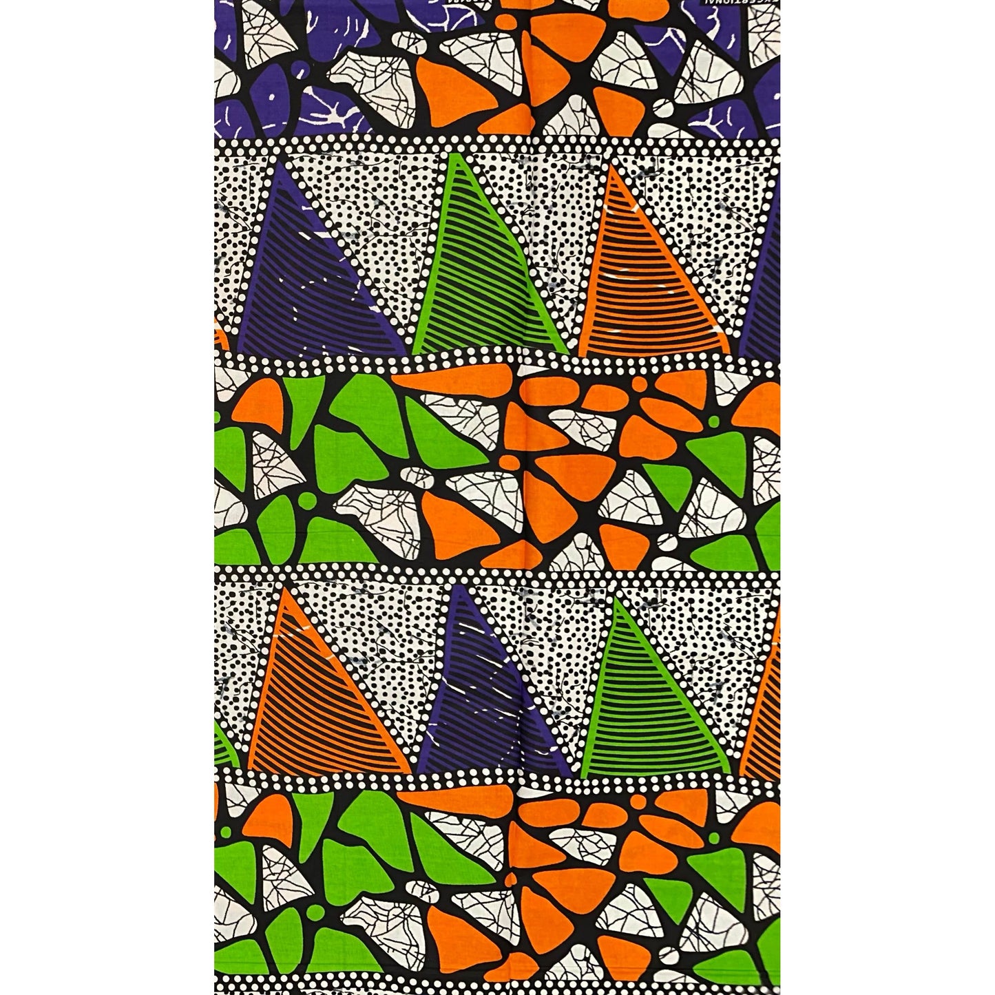African Print Fabric/ Ankara - Orange, Purple, Green 'Aso Eyo’ YARD or WHOLE