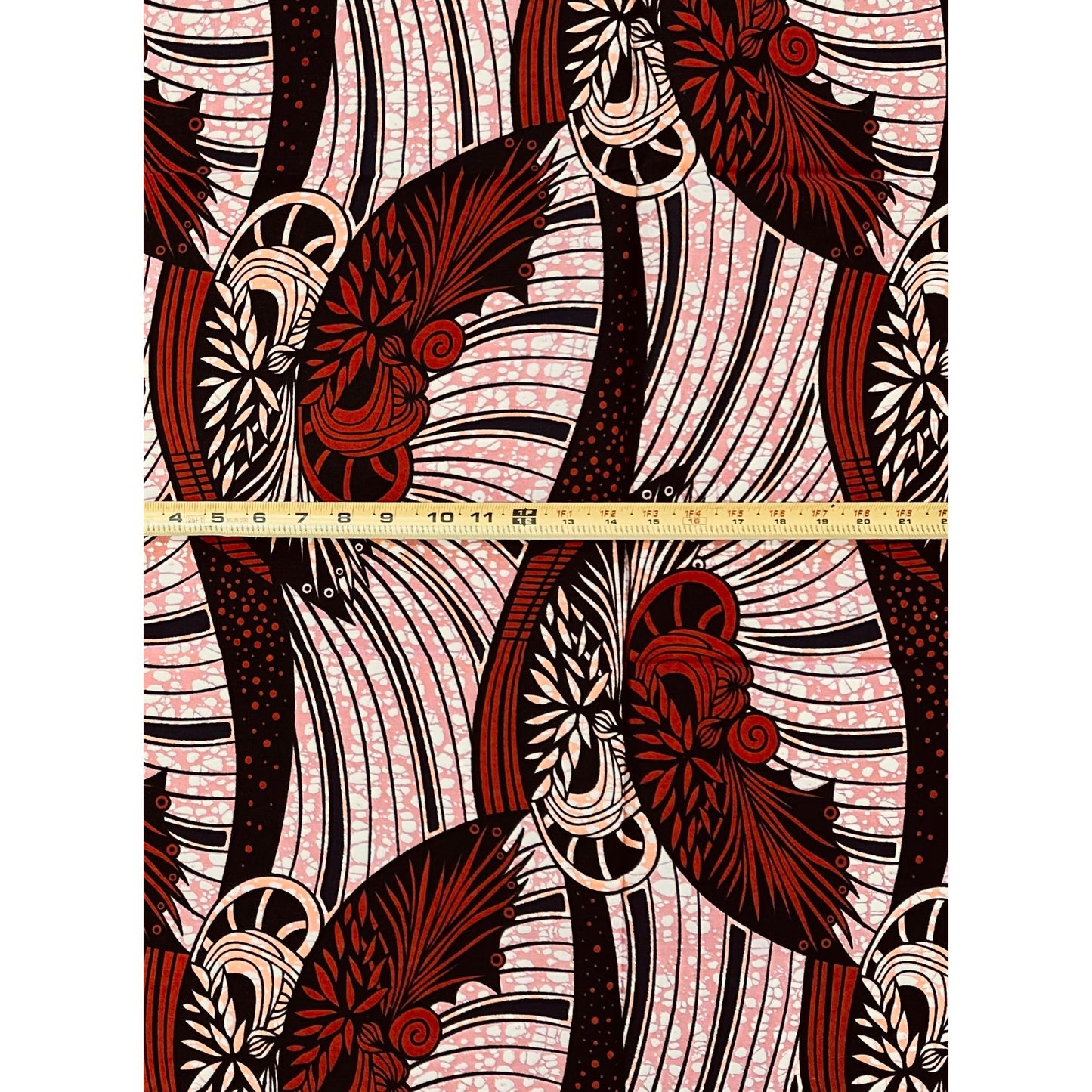 African Print Fabric/ Ankara - Shades of Brown, Pink ‘Ìrìn Ayo' Design, 1 YARD