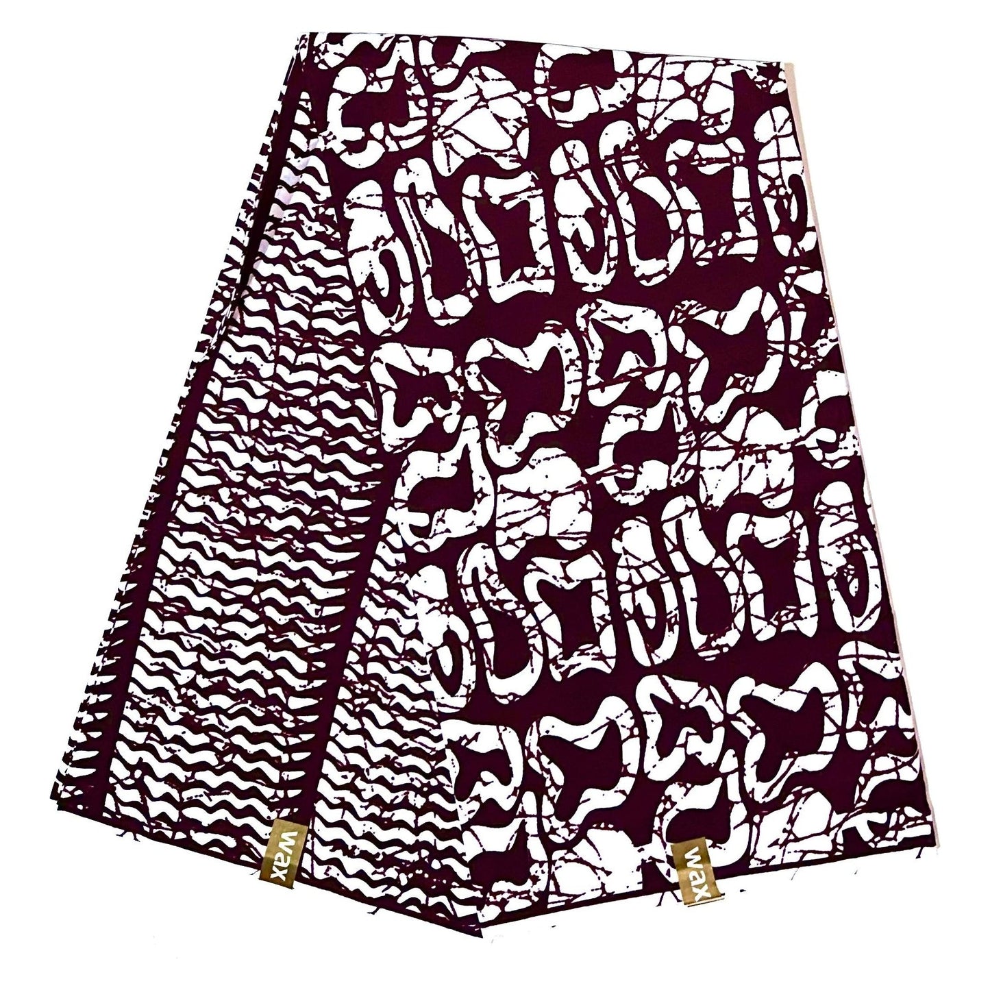 African Print Fabric/ Ankara - Brown, White "Soil & Soul", YARD or WHOLESALE