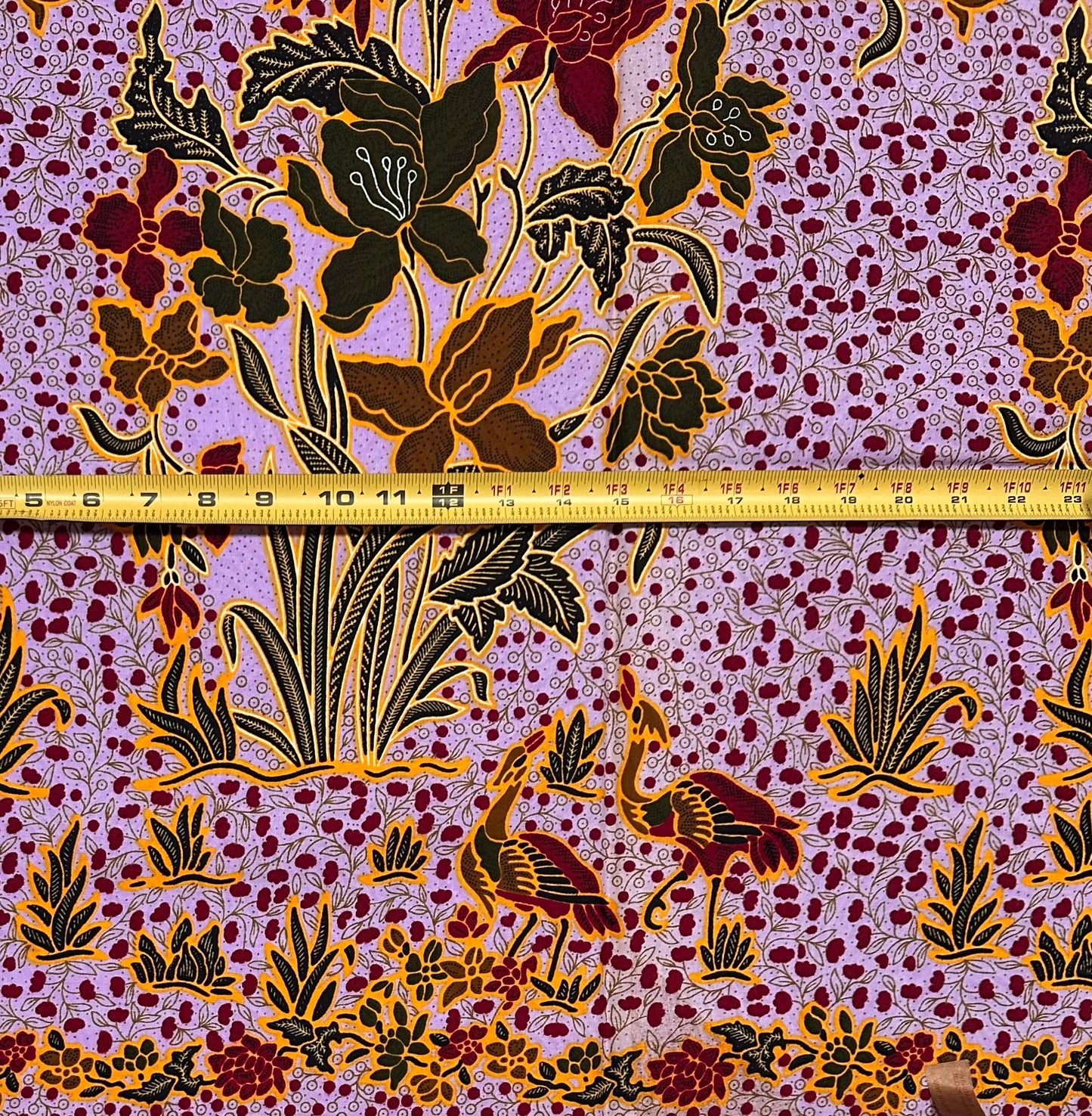 African Print Fabric/ Ankara - Purple, Red, Orange 'She Owns the Building', 1 YARD