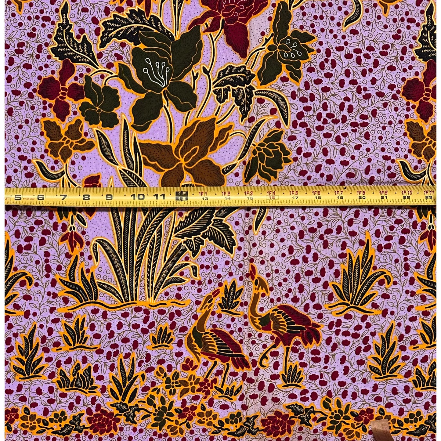 African Print Fabric/ Ankara - Purple, Red, Orange 'She Owns the Building', 1 YARD