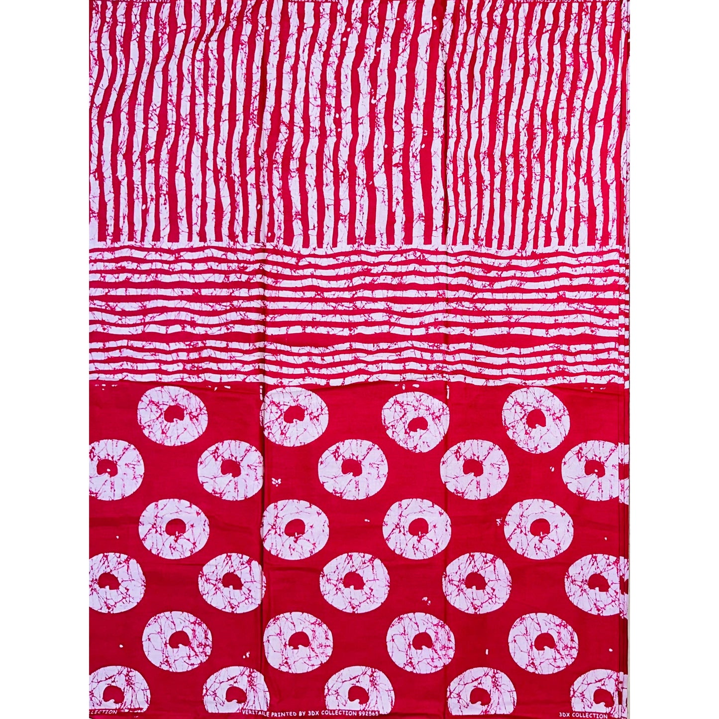 African Print Fabric/ Ankara - Red, White 'Omi Tuntun' Design, YARD or WHOLESALE