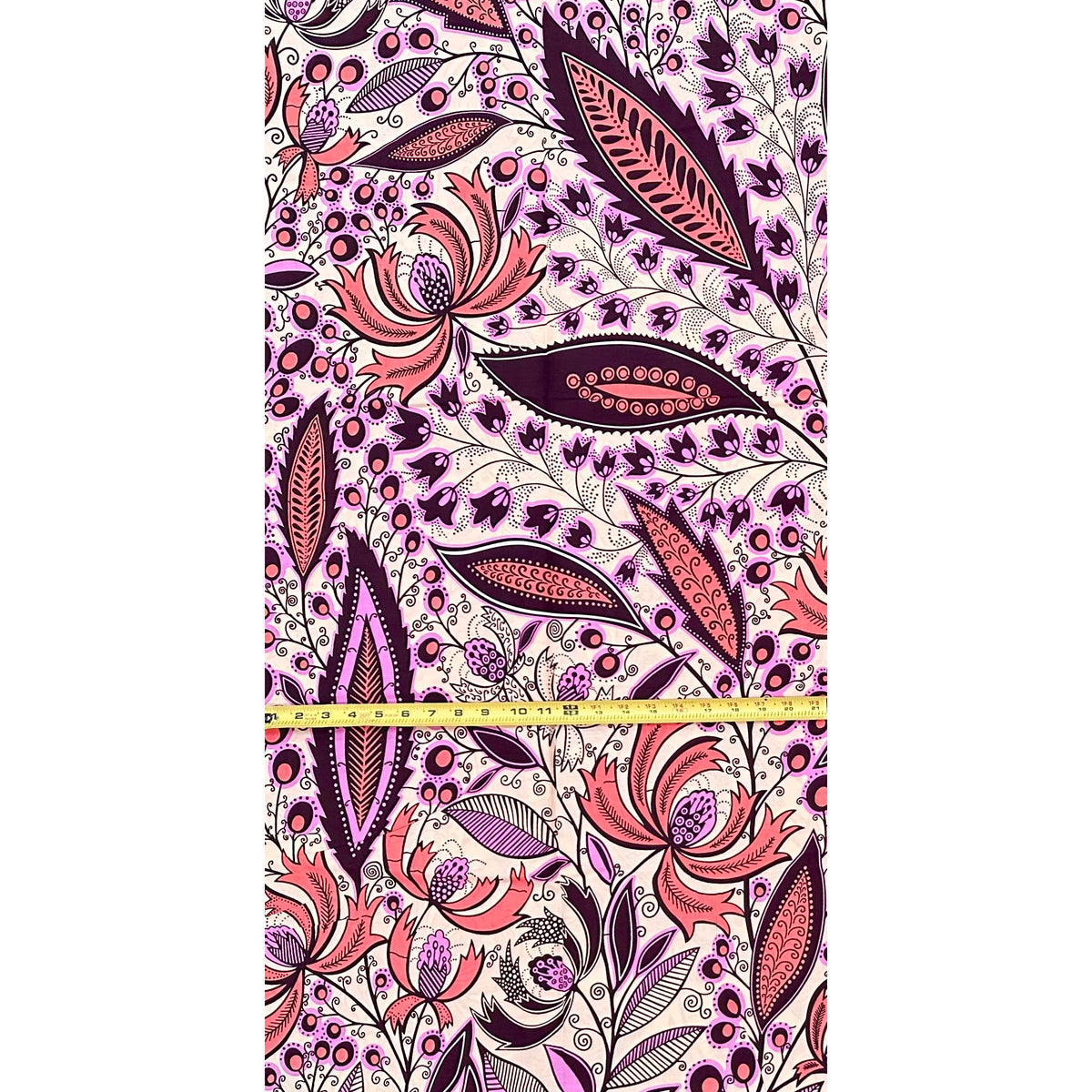 African Print Fabric/Ankara - Pink, Purple, Brown 'Petal Theory', YARD or WHOLESALE