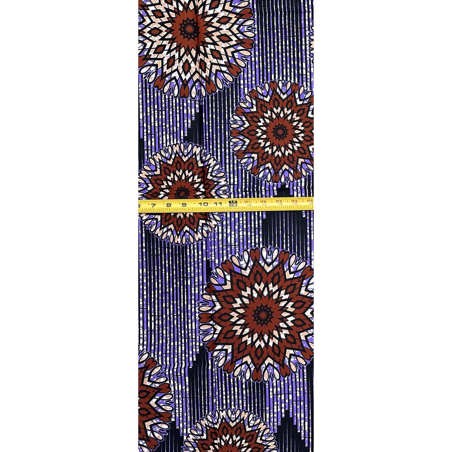 African Print Fabric/ Ankara - Purple, Brown "Beyond the Horizon", 1 Yard