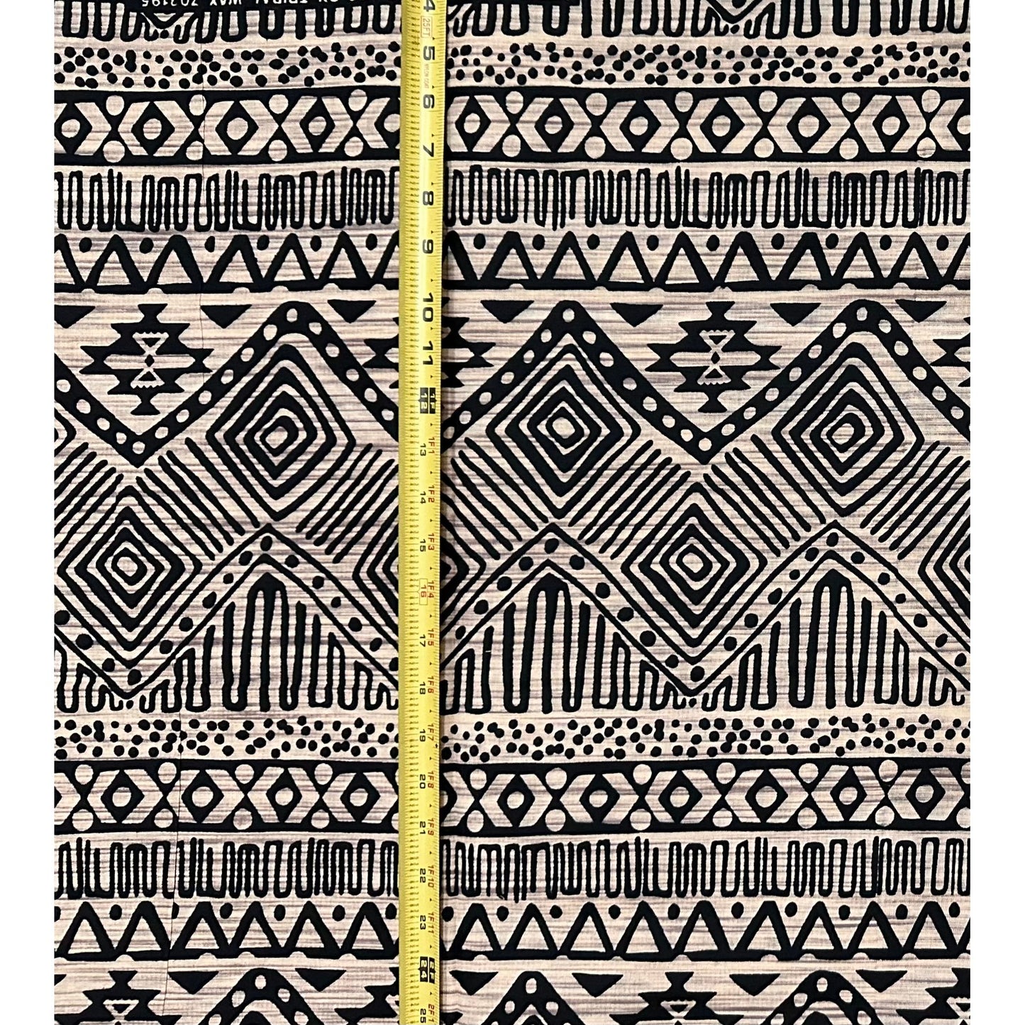 African Print Fabric/ Ankara - Beige, Black 'Essential Story’, YARD or WHOLESALE