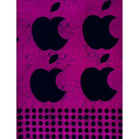 African Print Fabric/ Ankara - Magenta, Black "Big Apple", YARD or WHOLESALE
