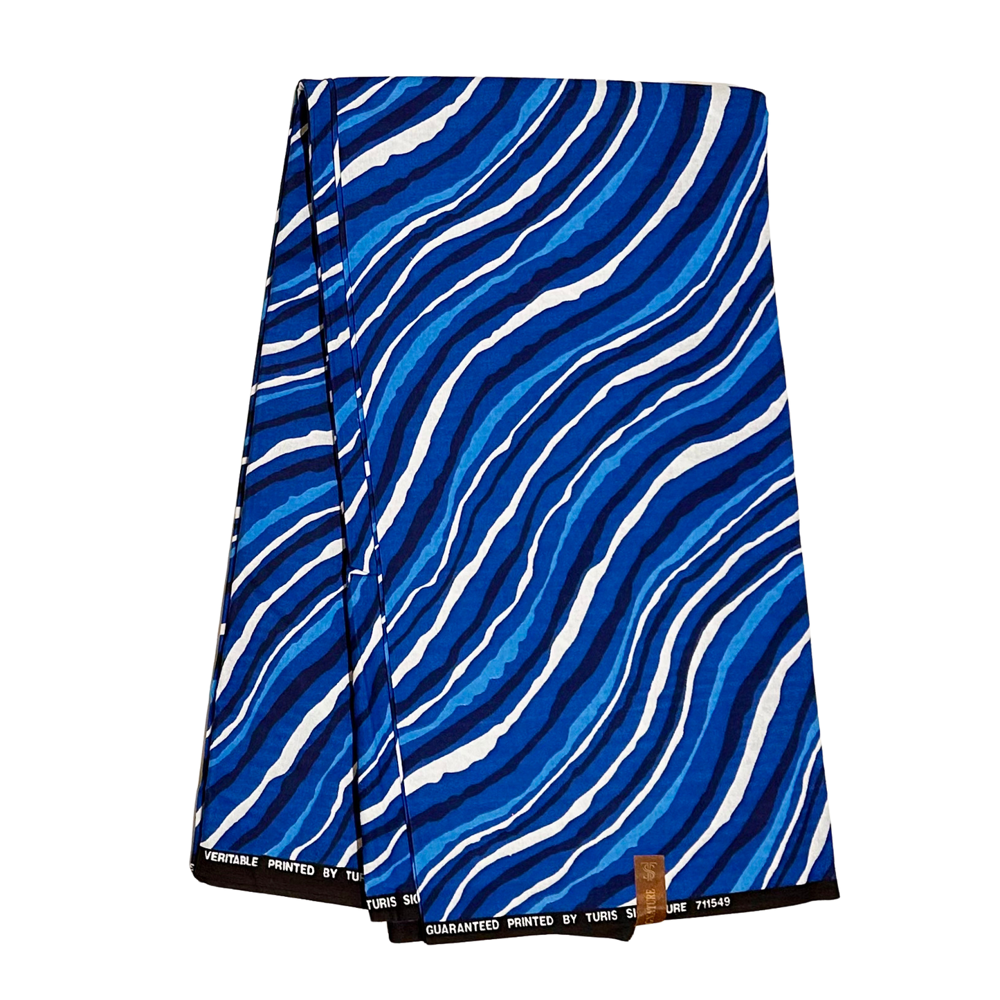 African Print Fabric/ Ankara - Blue, White 'Na Nature Do Am' Design, YARD or WHOLESALE