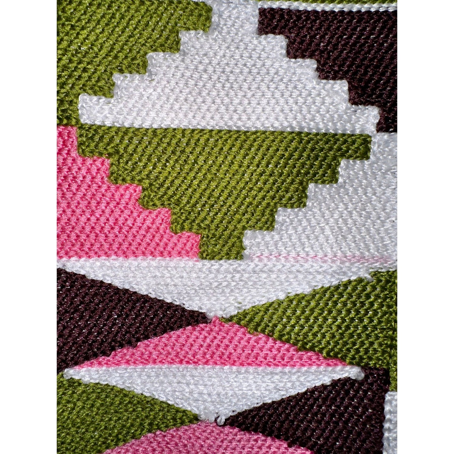 African Fabric/ Woven Kente - Pink, Green, Brown “Akosua”, 4 Yards
