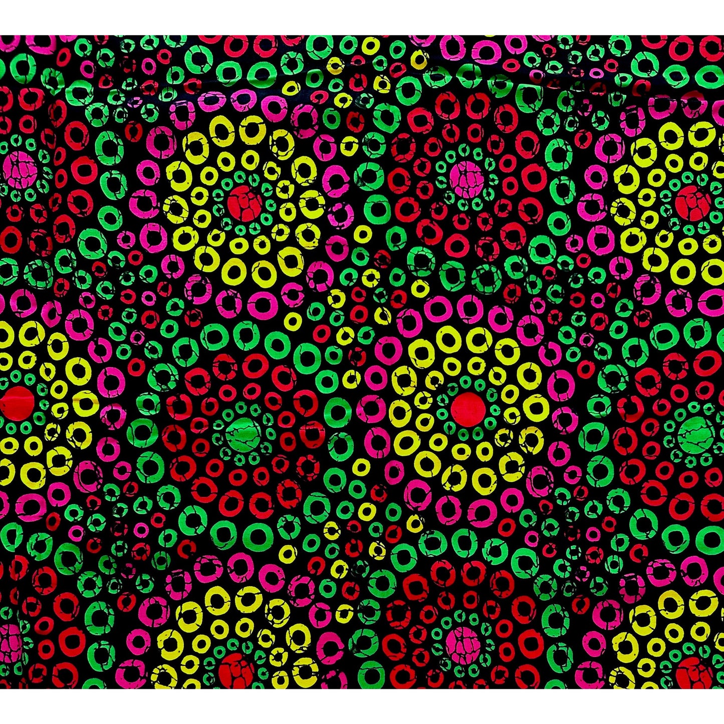African Print Fabric/ Ankara - Black, Green, Pink, Red, Yellow 'Koko Impact' YARD or WHOLESALE