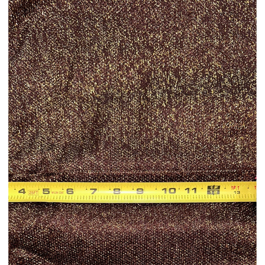 African Fabric/ Woven, Kente - Brown & Metallic Gold “Wafaa”, ~2 Yards