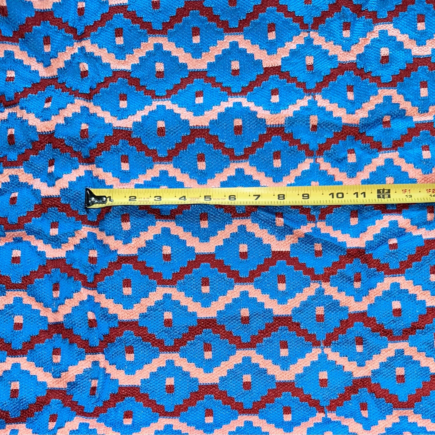 African Fabric/ Woven Kente - Blue, Pink, Dark Red “Panyin”, 4 Yards
