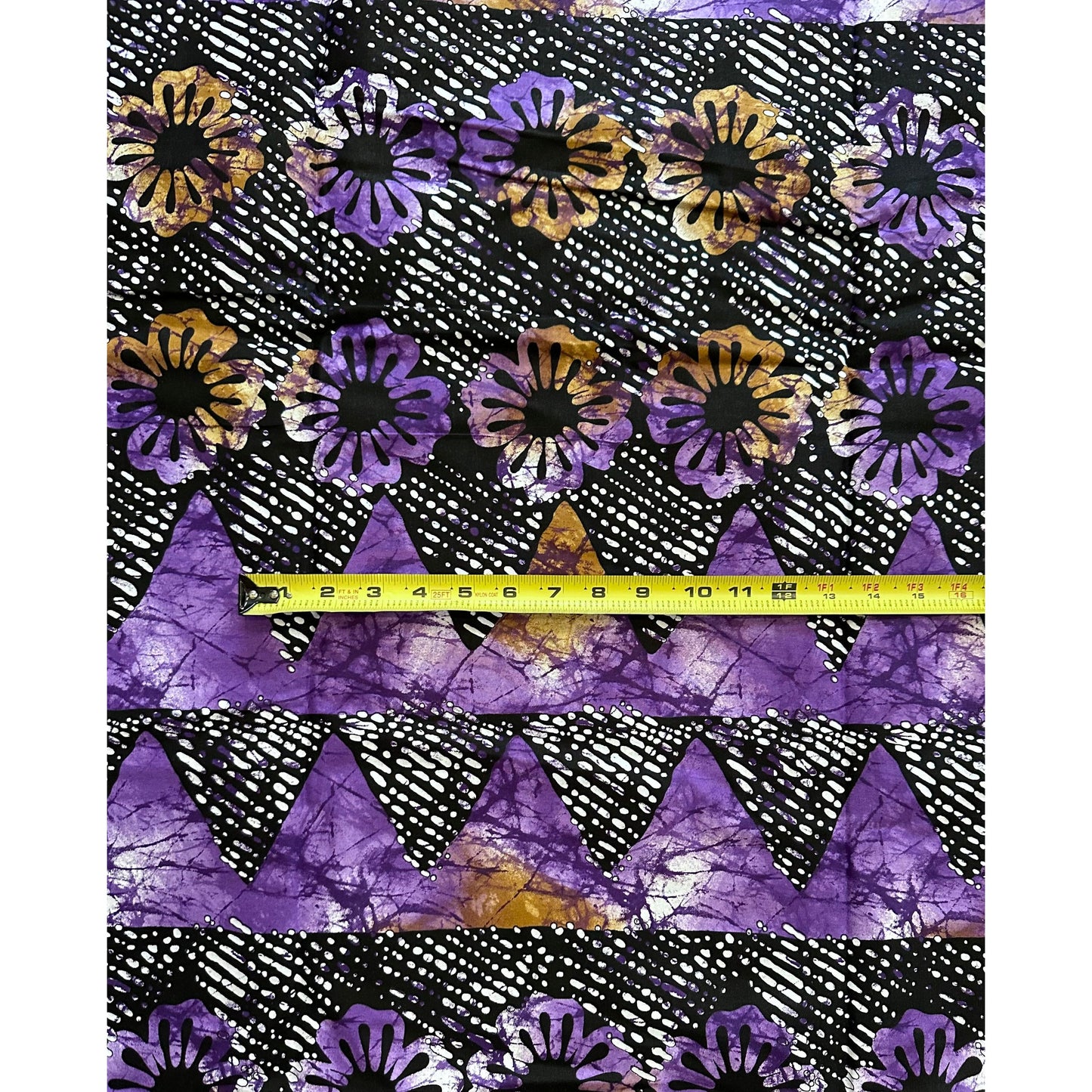 African Print Fabric/ Ankara - Purple, Brown, Black 'Ilyasse' Design, Per Yard or Wholesale