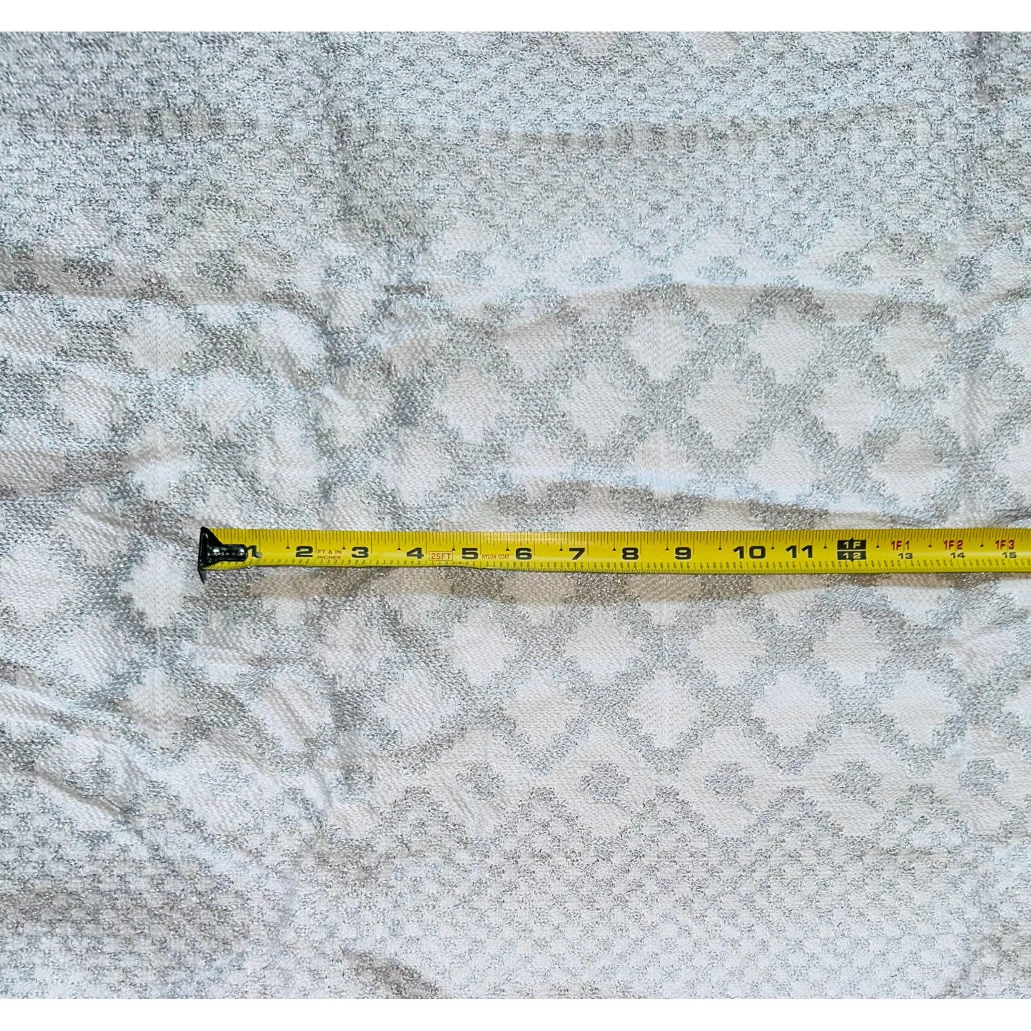 African Fabric/ Woven Kente - Silver, White “Tawiah”, 4 Yards