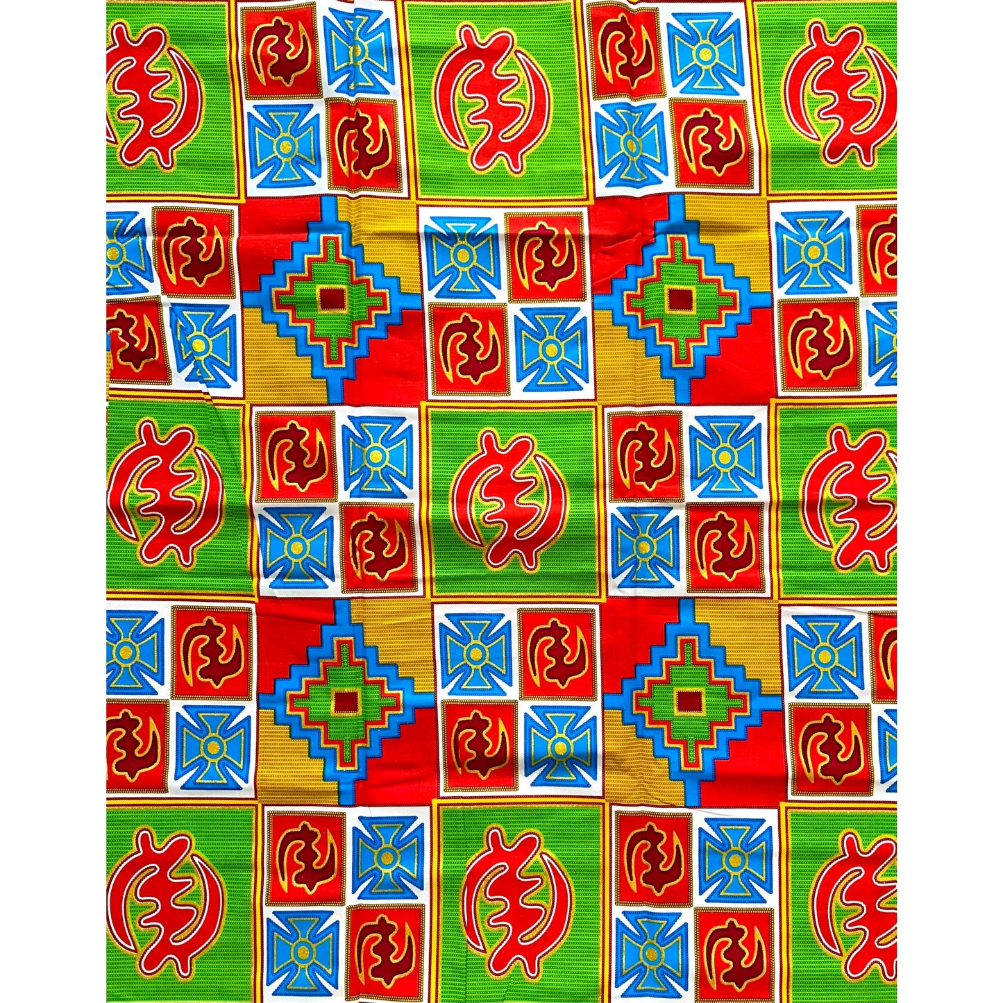 African Print Fabric/ Ankara - Red, Blue, Green, Yellow, Shimmery Gold Glitter 'Tiri Ye’ Kente, YARD or WHOLESALE