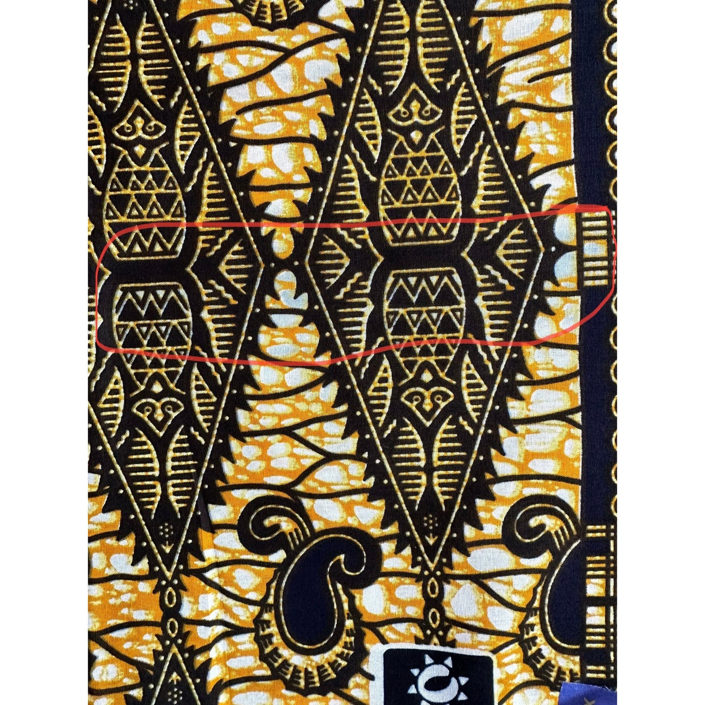 African Print Fabric/ Ankara - Blue, Marigold 'Guinea Fowl' FLAWED Design, YARD or WHOLESALE