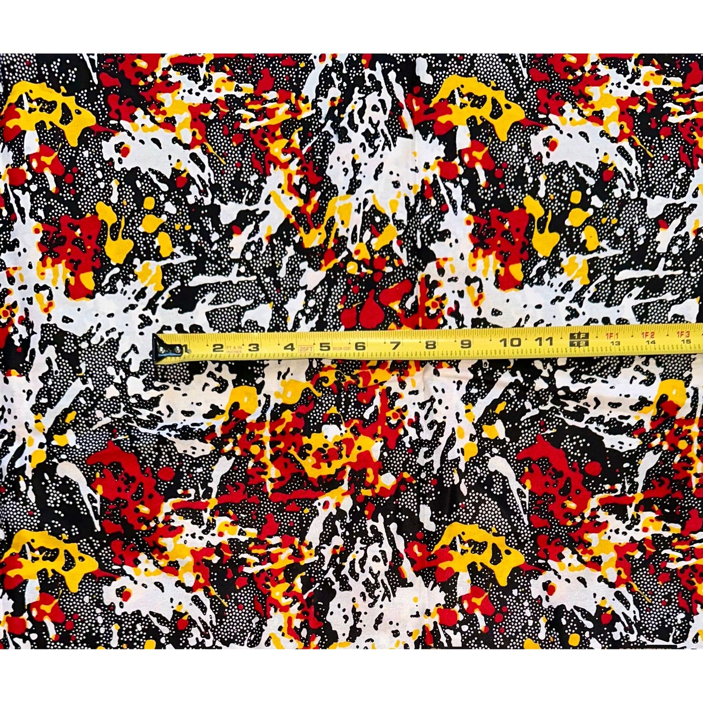 African Print Fabric/ Ankara - White, Red, Black, Yellow ‘It’s Getting Kinda Hectic', YARD or WHOLESALE