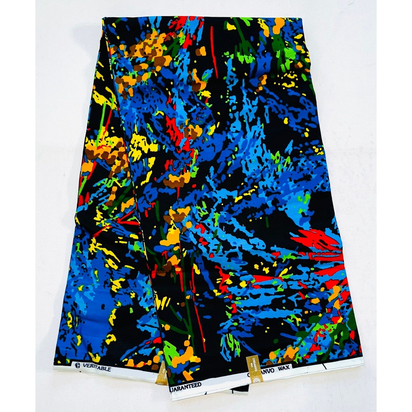 African Print Fabric/ Ankara - Blue, Black ‘Mastermind', Yard or Wholesale