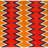 African Fabric/ Woven Kente - Orange, Brown, White “Yorkoo”, 4 Yards