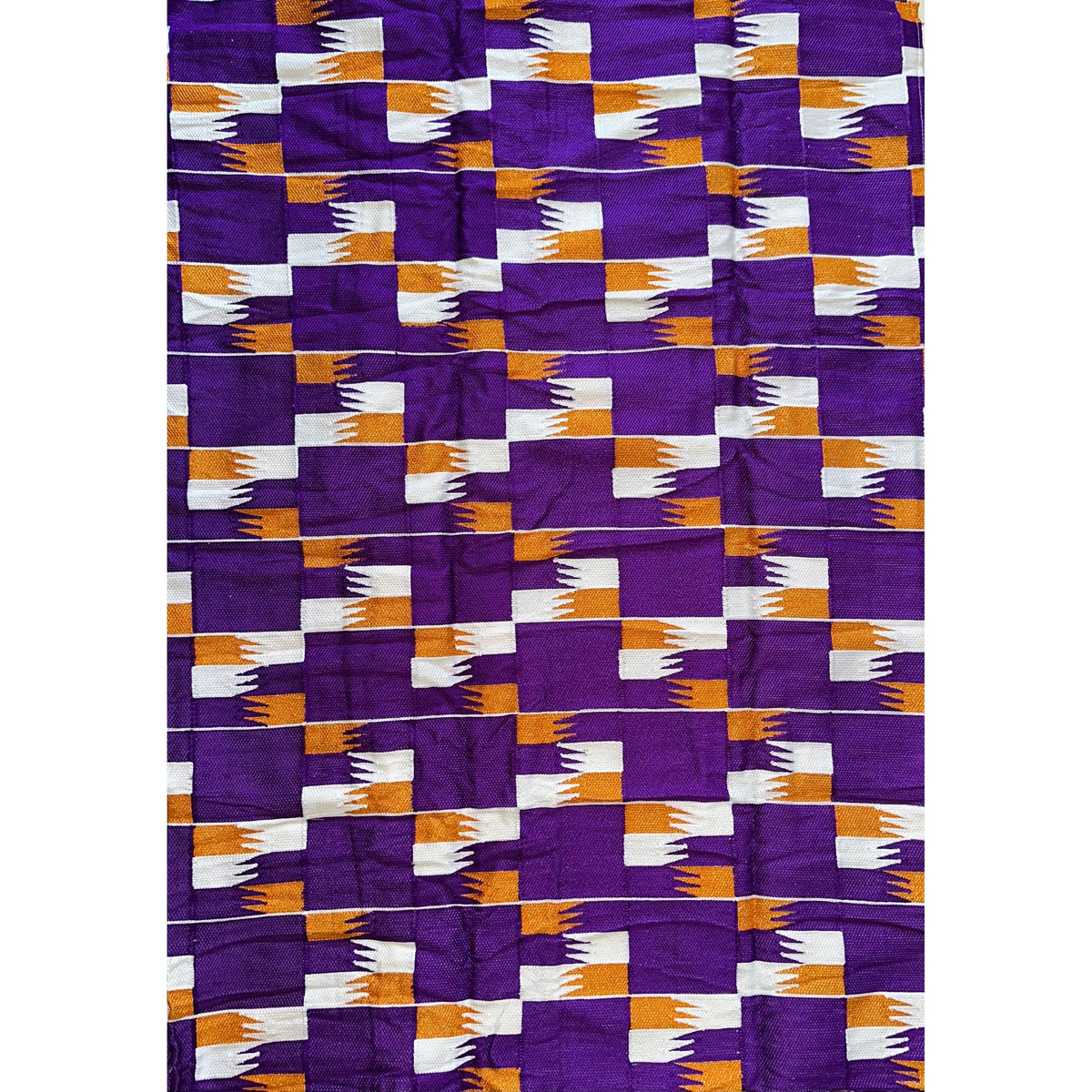 Woven Kente Purple, Orange, White, Metallic Gold “akyiwade”