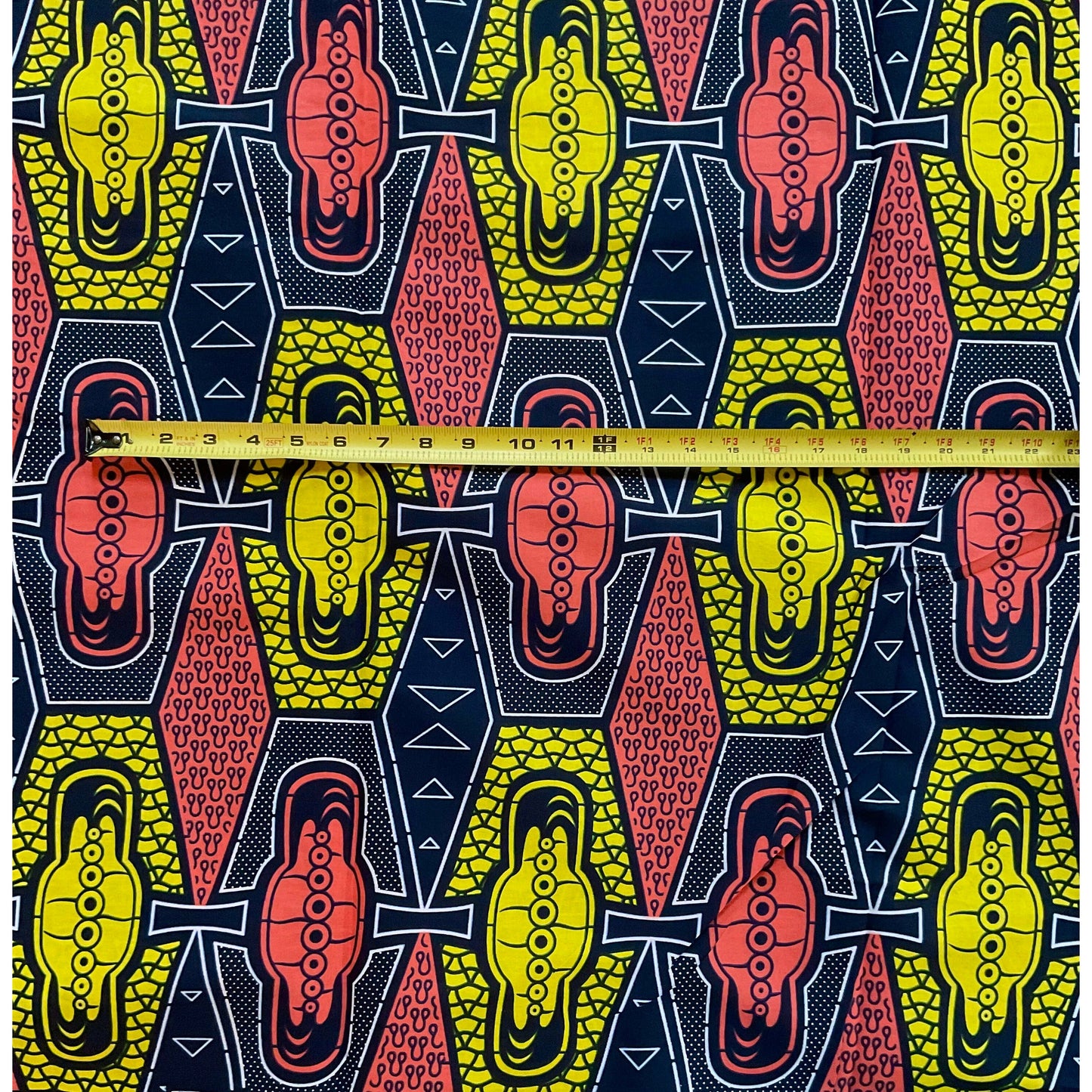 African Print Fabric/ Ankara - Pink, Yellow, Navy 'Indira' Design, YARD or WHOLESALE