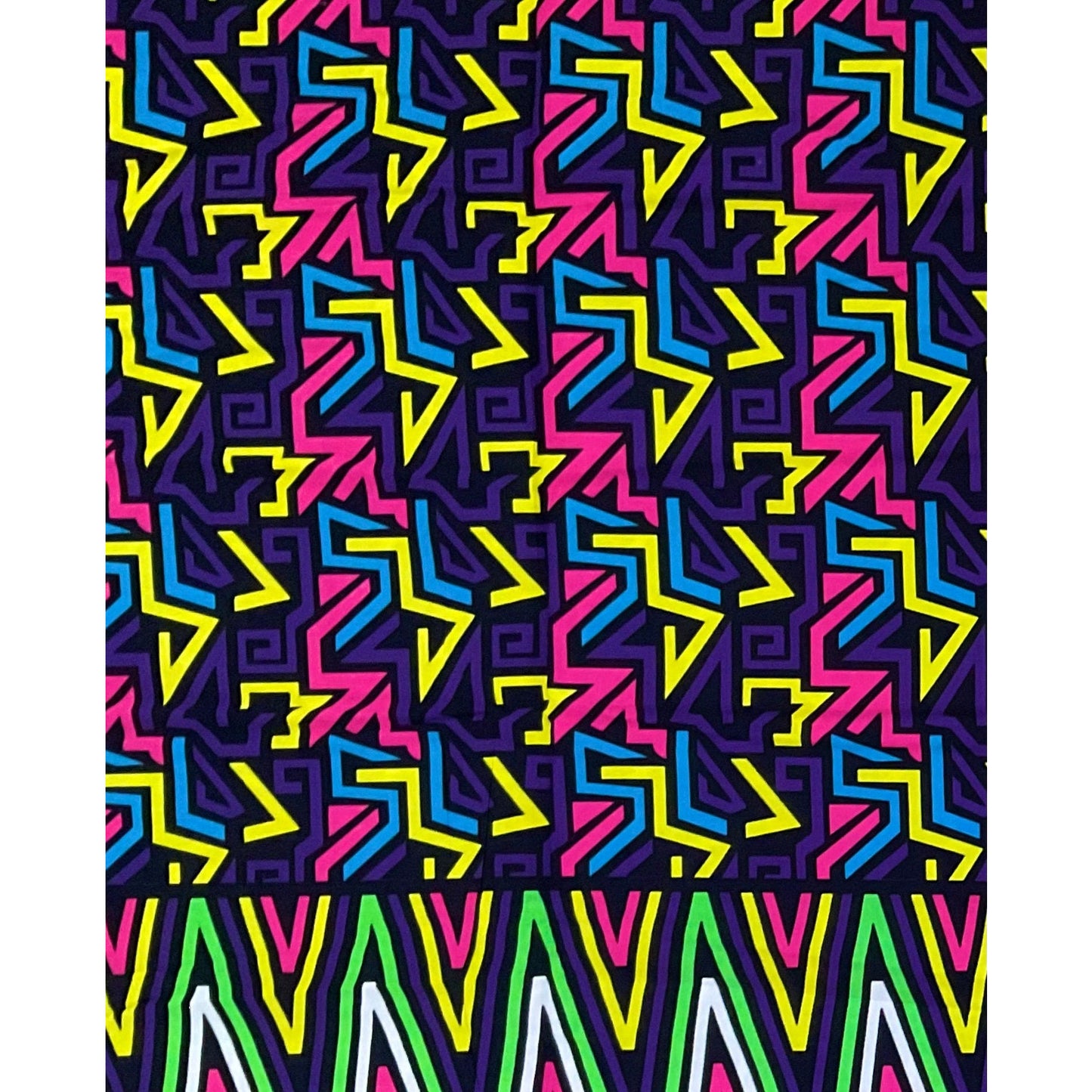 African Print Fabric/Ankara - Black, Purple, Green, Pink, Blue 'It Girl' Design, YARD or WHOLESALE