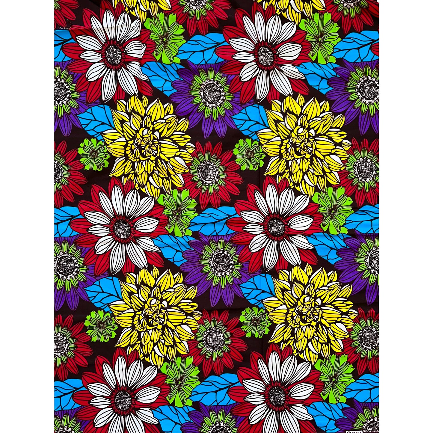 African Print Fabric/ Ankara - Red, Green, Blue, Yellow, Purple 'Sweet Sarius' Design, YARD or WHOLESALE