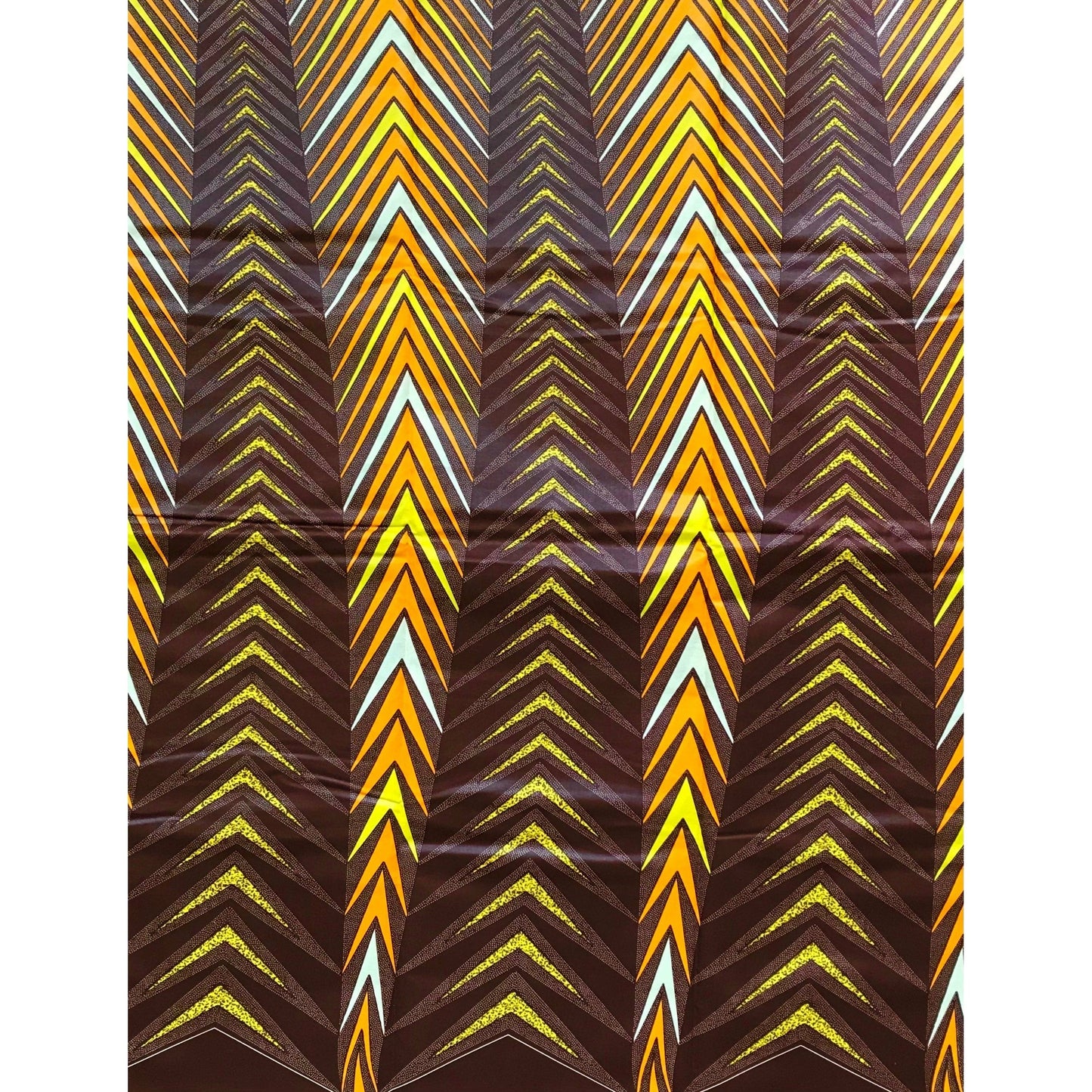 African Print Fabric/ Ankara - Brown, Orange, Yellow “Jarawa”, Per Yard or Wholesale