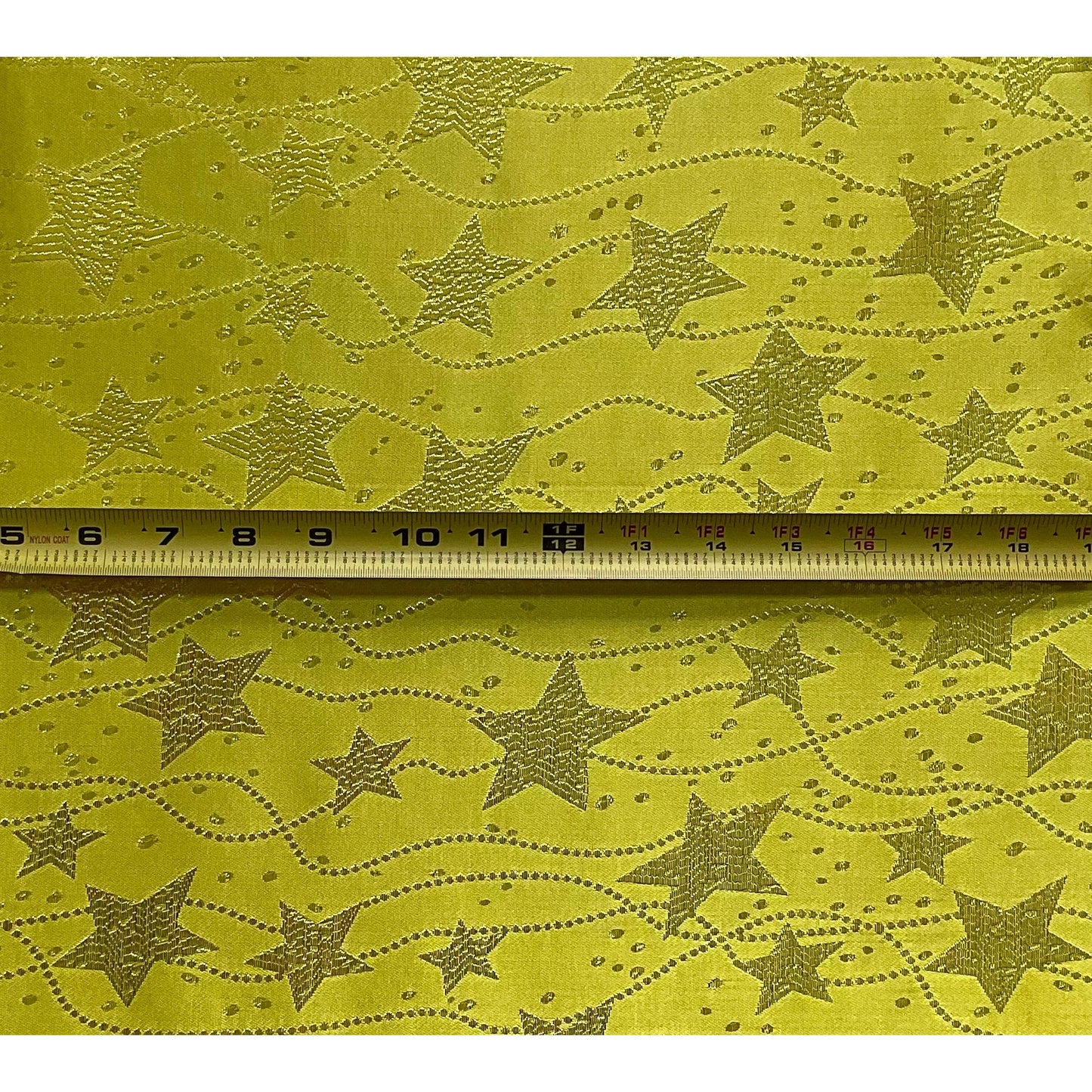African Damask/ Metallic Jacquard/Headtie, Gele Fabric - Yellow ‘Celebrity’, ~2 yards