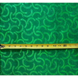 African Damask/ Metallic Jacquard/ Headtie, Gele Fabric - Green ‘Link Up’, ~2 yards