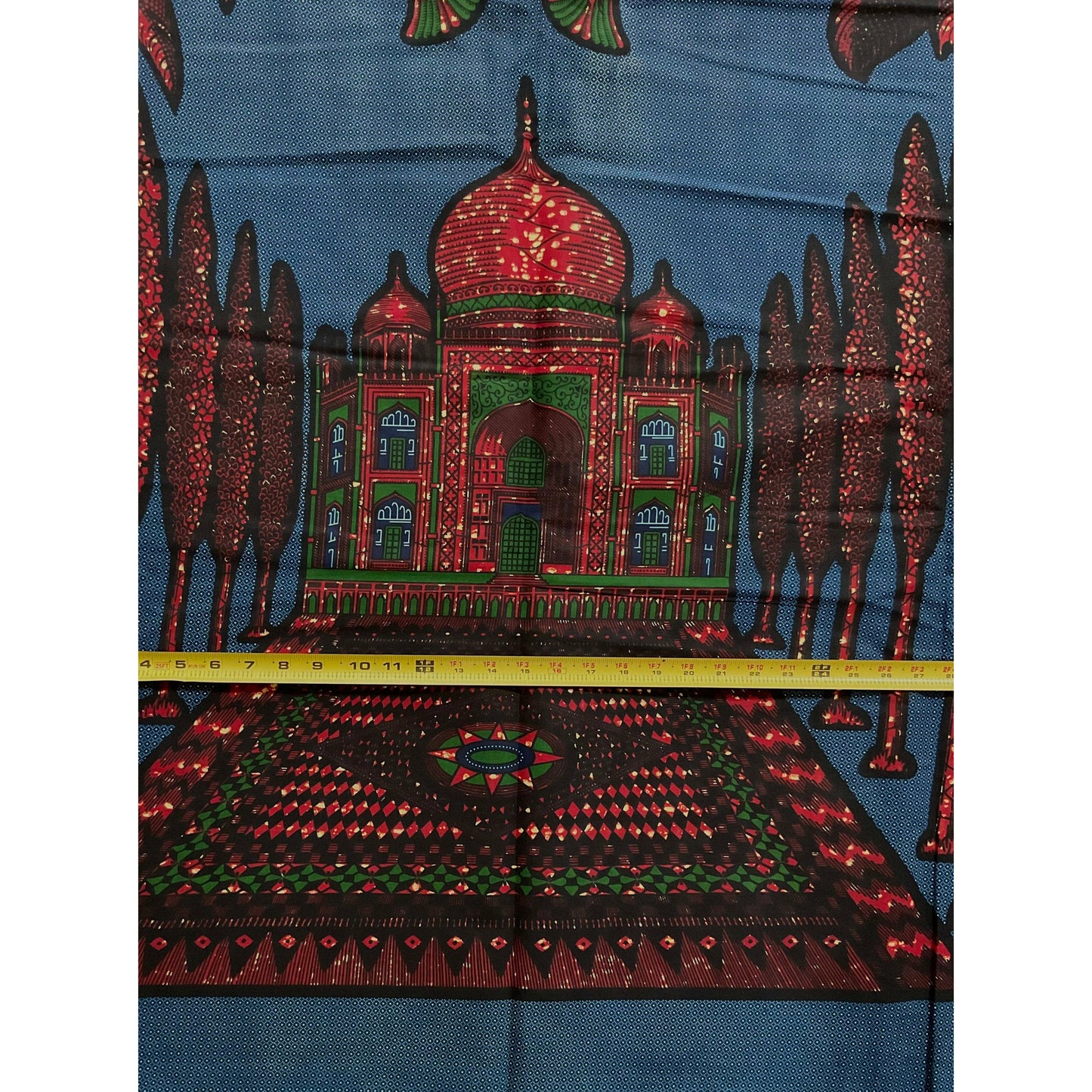 African Print Fabric/ Ankara - Green, Brown, Blue 'Jubilee Palace' Design, YARD or WHOLESALE