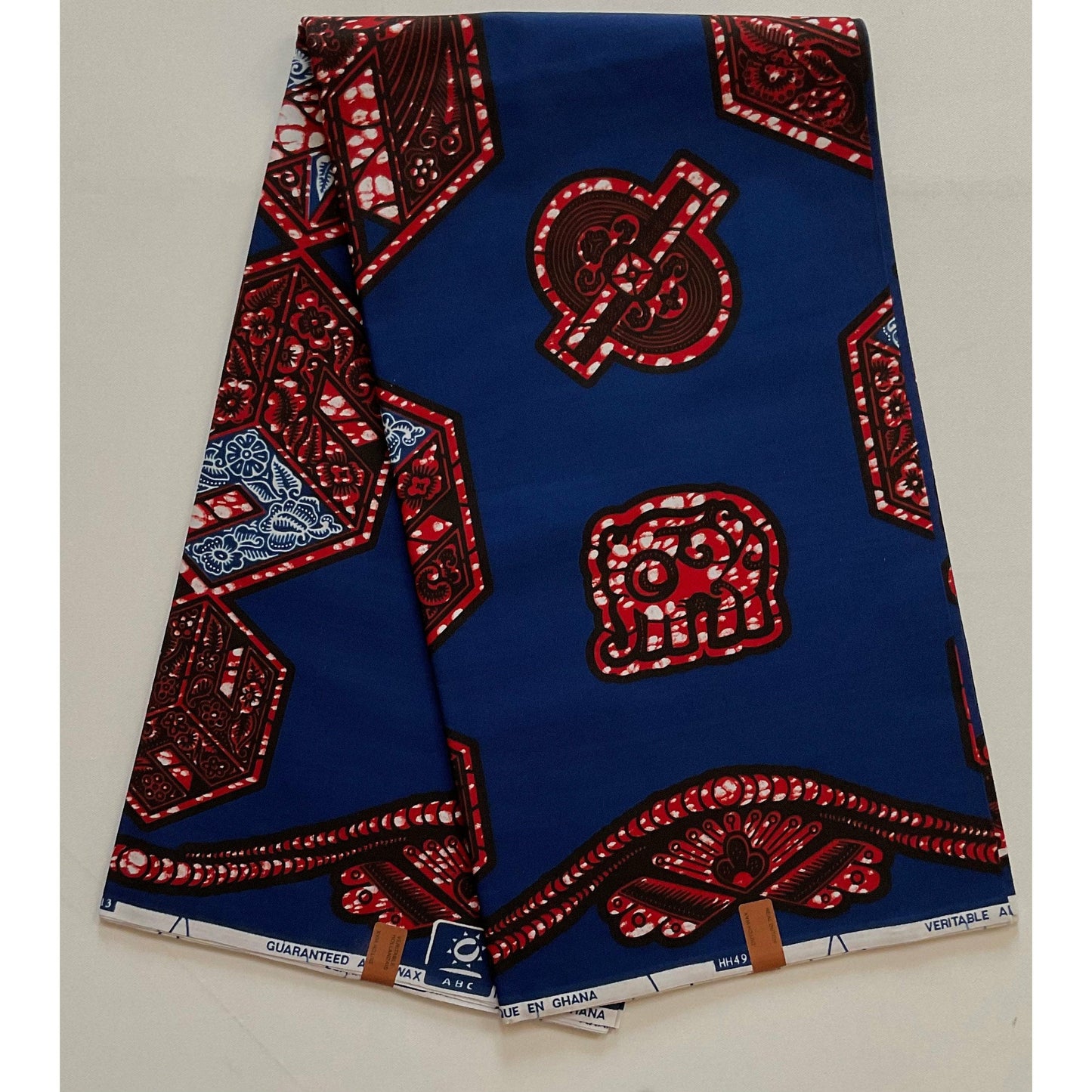 African Print Fabric/ Ankara - Blue, Brown “Aidoo”, Per Yard or Wholesale
