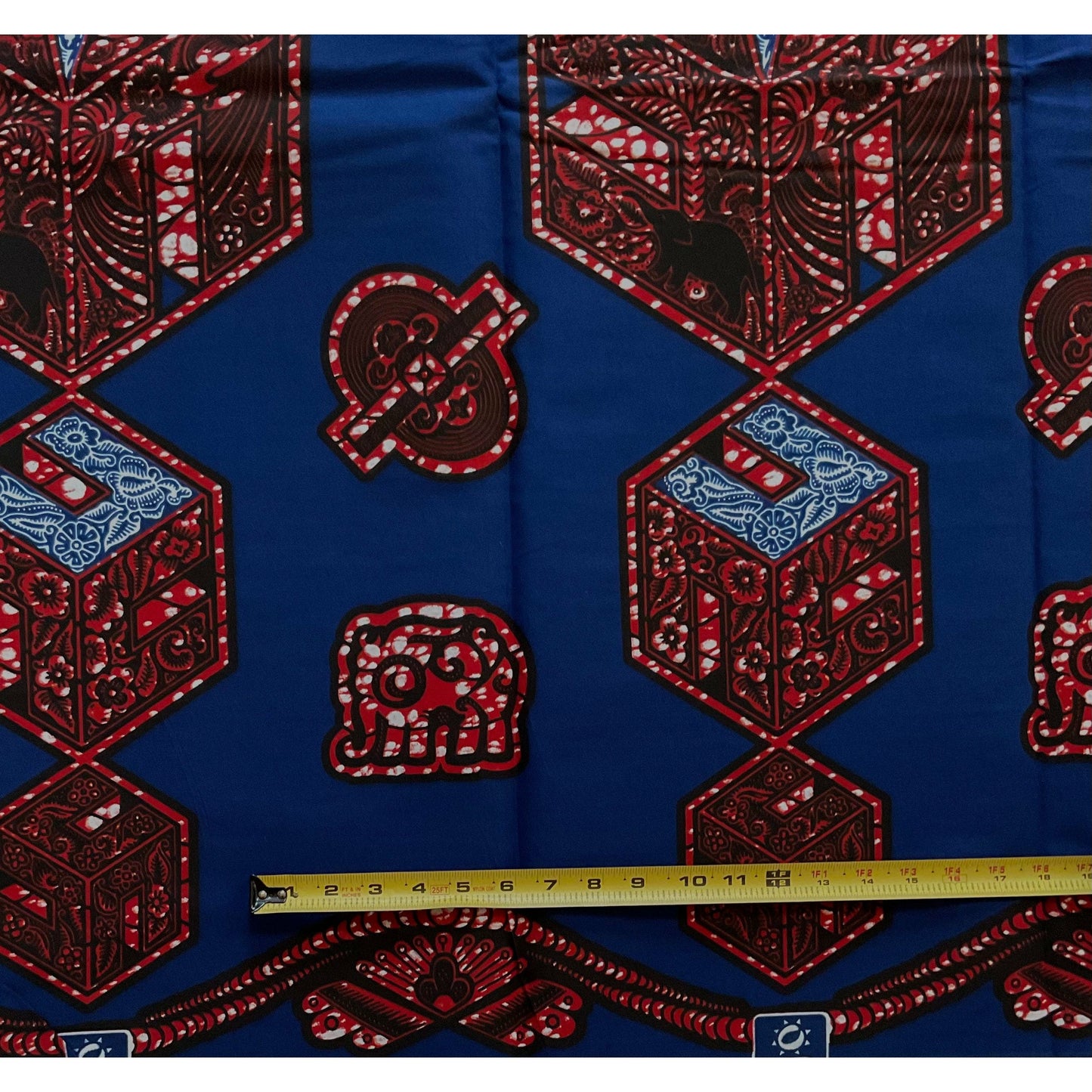 African Print Fabric/ Ankara - Blue, Brown “Aidoo”, Per Yard or Wholesale