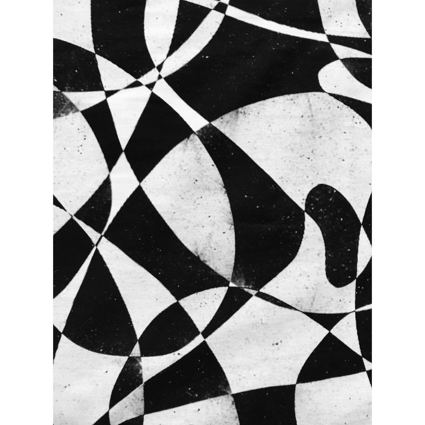 African Print, Stretch Cotton Satin Fabric- Black, White "Shattering the Glass Ceiling" Per Yard