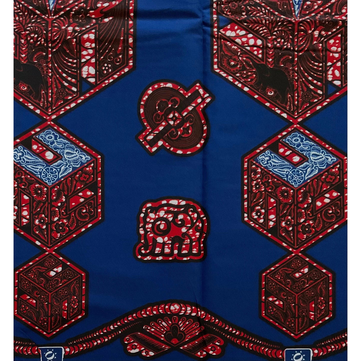 African Print Fabric/ Ankara - Blue, Brown “Aidoo”, Per Yard or Wholesale