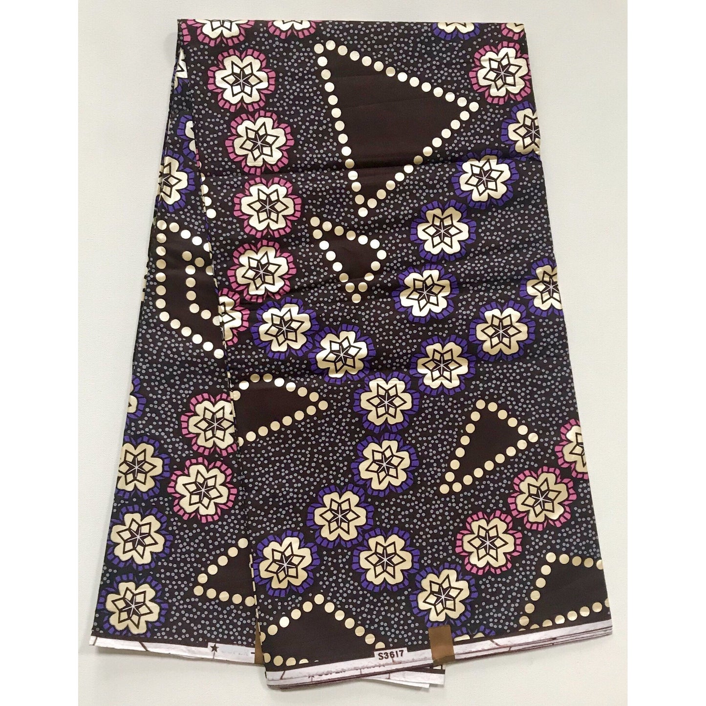 African Print Fabric/ Ankara - Purple, Pink, Brown, Shimmering Gold 'Once Upon A Time' Design, YARD or WHOLESALE